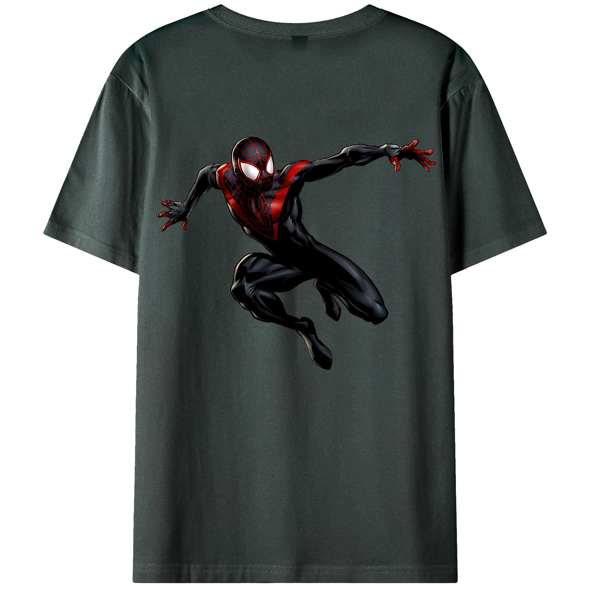 （画像用） Spider Man スパイダーマン 綿100％ メンズ半袖Tシャツ（バックプリント） 通気性